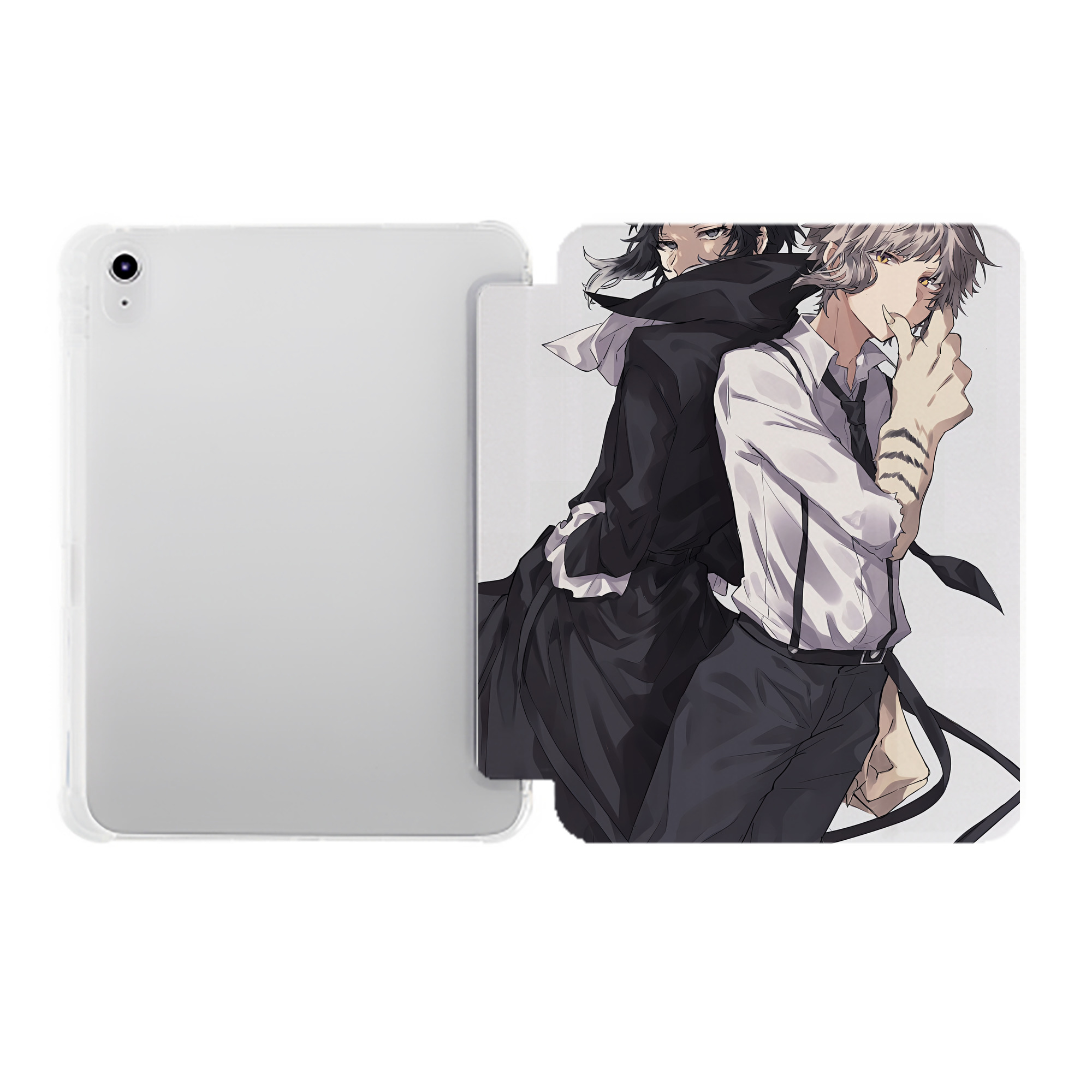 （画像用） 文豪ストレイドッグス Bungo Stray Dogs IPad ケース ペン収納付き 三つ折りスタンド PUレザー×シリコン 対応機種9.5/10.5/10.9インチ